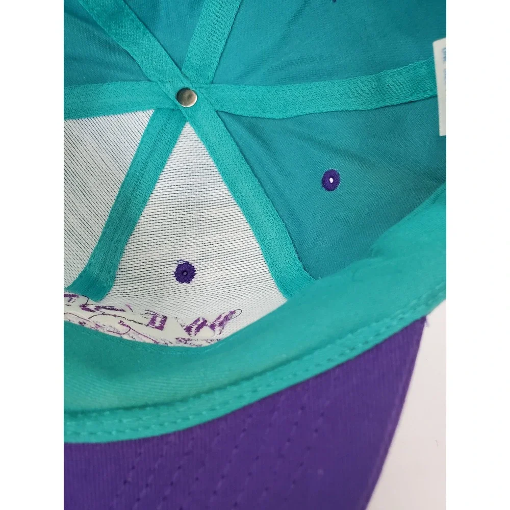 Vintage KC Wesmar Racing Engines Snapback Hat Teal Purple Two Tone Cap Mens OSFA